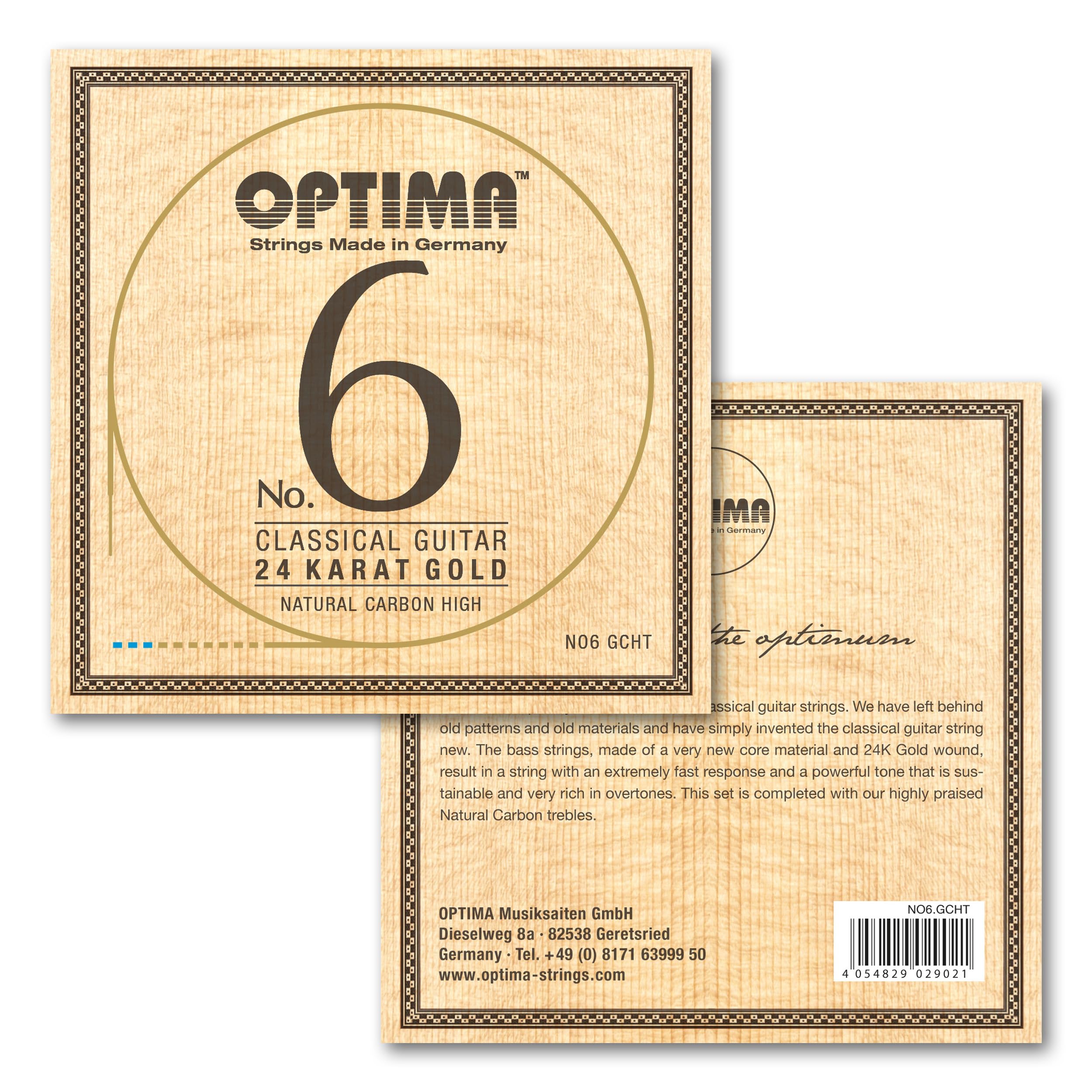 Classical Guitar Strings Set No. 6 24 Carat Gold Carbon high NO6.GCHT