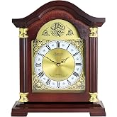 Bedford Clock Collection Redwood Mantel Clock with Chimes