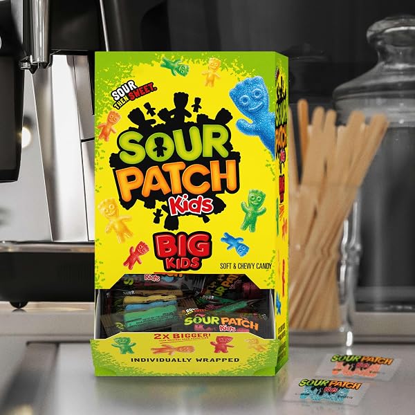 SOUR PATCH KIDS BIG KIDS INDIVIDUALLY WRAPPED SOFT & CHEWY GUMMY CANDY, BULK CANDY, 240 COUNT BOX