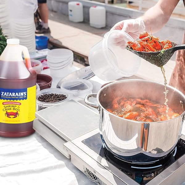 ZATARAIN’S CONCENTRATED SHRIMP & CRAB BOIL, 1 GAL – ONE GALLON BULK CONTAINER OF LIQUID CRAB BOIL TO ADD FLAVOR TO SEAFOOD, POTATOES, CORN, VEGETABLES AND MORE