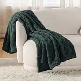 Bedsure Fleece Throw Blanket Soft Checkered Dark Green 152x203 cm view 2