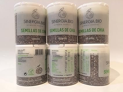Semillas de chia SINERGIA.BIO. Pack de 6 X 150g=900g. 100 ...