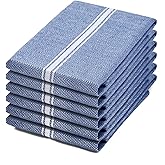 LANEPORTIA Kitchen Dish Towels, 6-Pack, Premium 100% Cotton for Drying Dishes, 14”x 25” Ultra Soft, Super Absorbent & Quick Drying Hand & Tea Towels for Kitchen, Royal Blue