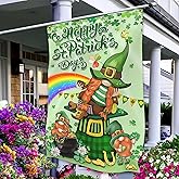 St Patrick's Day Flags for Outside 3x5 Ft Double Sided Irish Lucky Shamrocks Party Flags Durable Polyester St. Patrick's Day Signs for House Indoor Yard Holiday Decoration