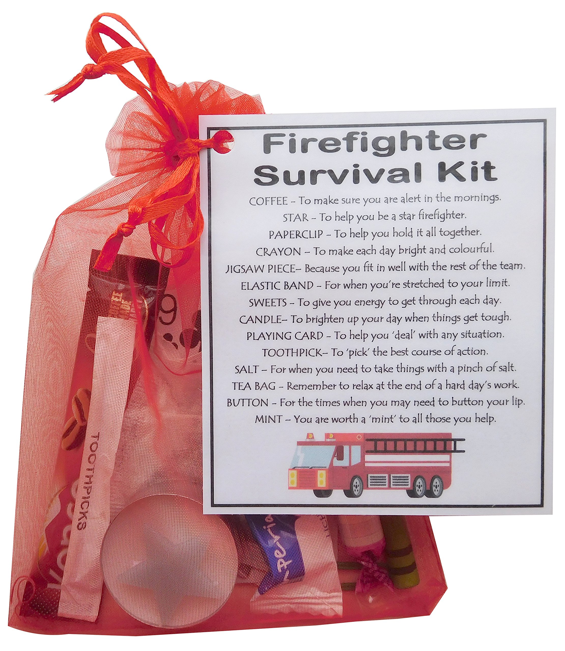 Firefighter Survival Kit. Novelty Fireman Gift for New Firefighters or Secret Santa