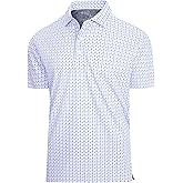 Esabel.C Mens Golf Shirts Print Moisture Wicking Short Sleeve Performance Dry Fit Stretch Active Polo Shirts for Men