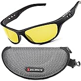 ZILLERATE Night Vision Driving Glasses - Anti Glare HD Polarized Yellow Tinted Sunglasses for Men &amp; Women