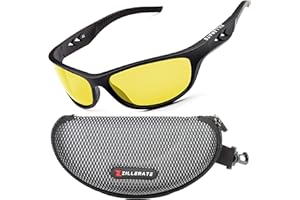 ZILLERATE Night Vision Driving Glasses - Anti Glare HD Polarized Yellow Tinted Sunglasses for Men & Women