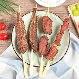 Lanjue 200 Pieces Bamboo Paddle Skewers 25CM Flat Burger Sticks view 5