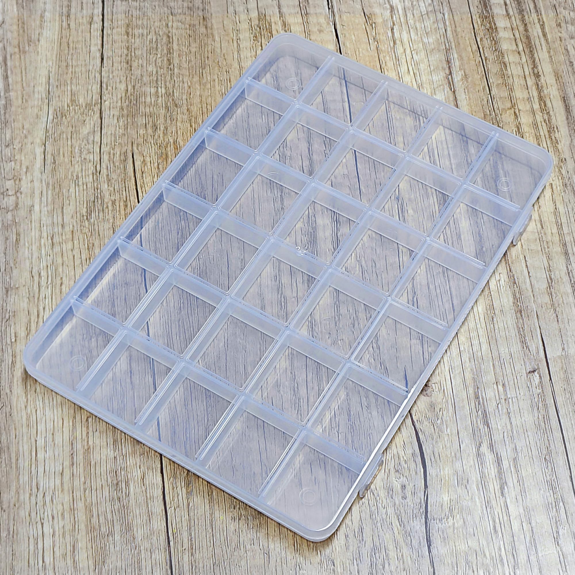 HAOBIN 2 Pieces 28 Compartment Storage Boxes - Jewelry, Beads, Small Parts - Transparent, Minimalist Design