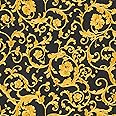 Baroque Wallpaper with Ornaments Versace 3 Non-Woven Wallpaper 10.05 m x 0.70 m Gold Black Yellow Made in Germany 343262 34326-2