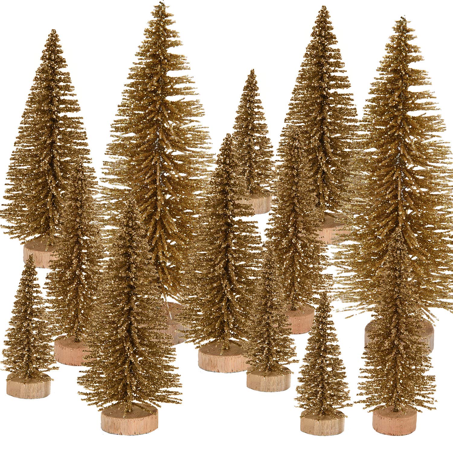 Xmas Small Pine Tree Party Decorations For Diy Craft Room Decor Home Tabletop Ornaments Moonvvin 24pcs Mini Sisal Snow Frost Trees Artificial Christmas Trees On Wooden Bases Home Accessories Seasonal Decor