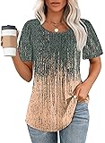 Tops for Women Summer Outfits Trendy Tie-Dye Puffy