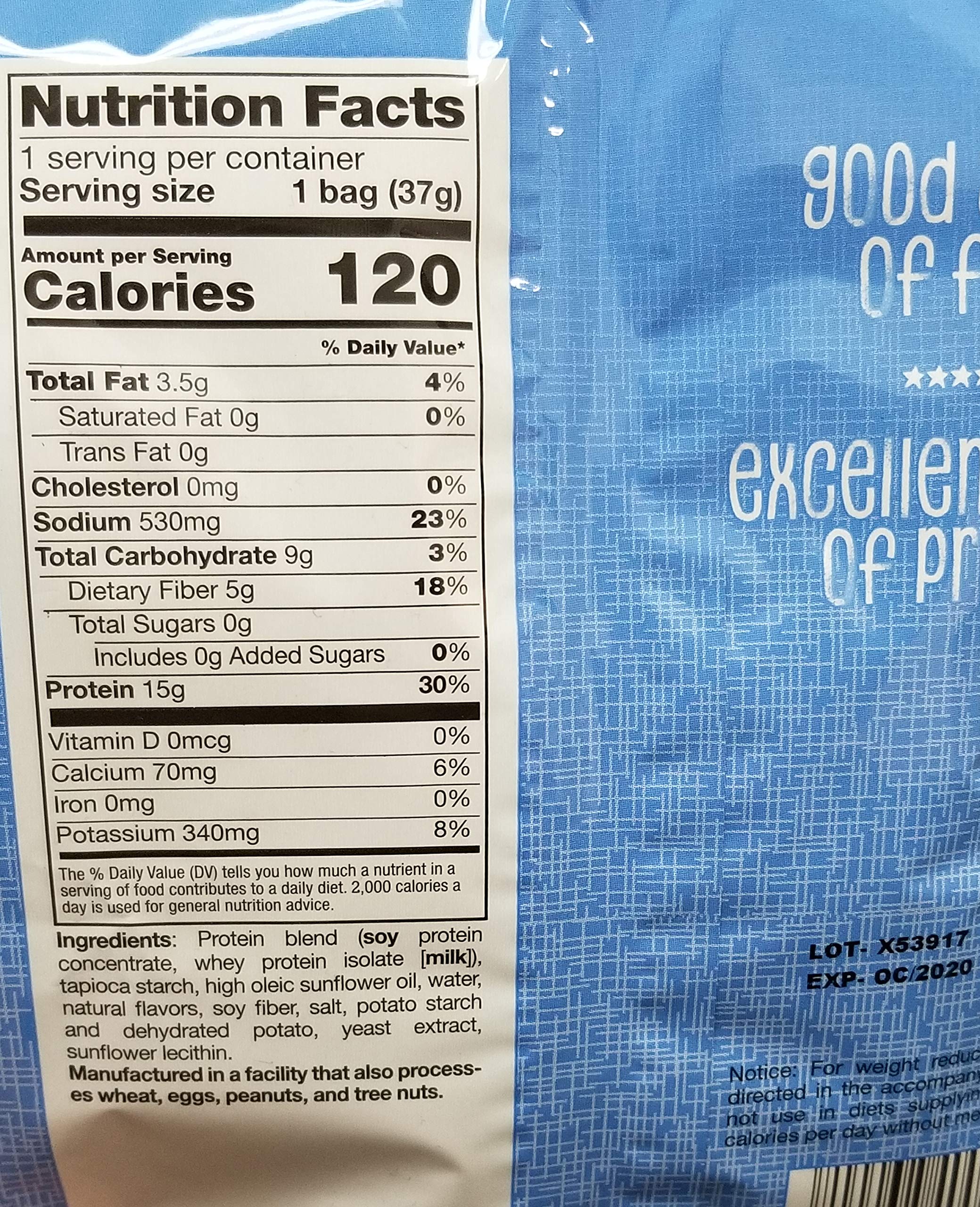 Proti Fit - Ranch Proti Protein Chips, 15g Protein, Low Calorie, Low Fat, Low Carb, High Fiber, Gluten Free, Healthy Snack Chips, 7 Single Serving Bags (Ranch)