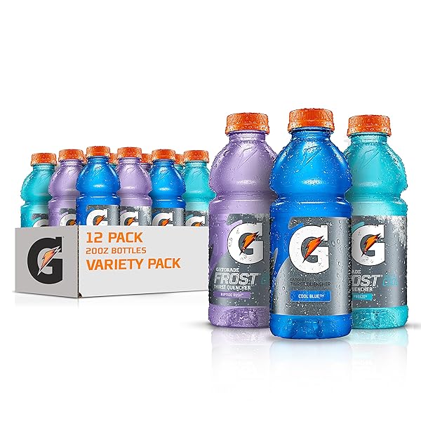 GATORADE ORIGINAL THIRST QUENCHER 3-FLAVOR FROST VARIETY PACK, 20 FL OUNCE – PACK OF 12
