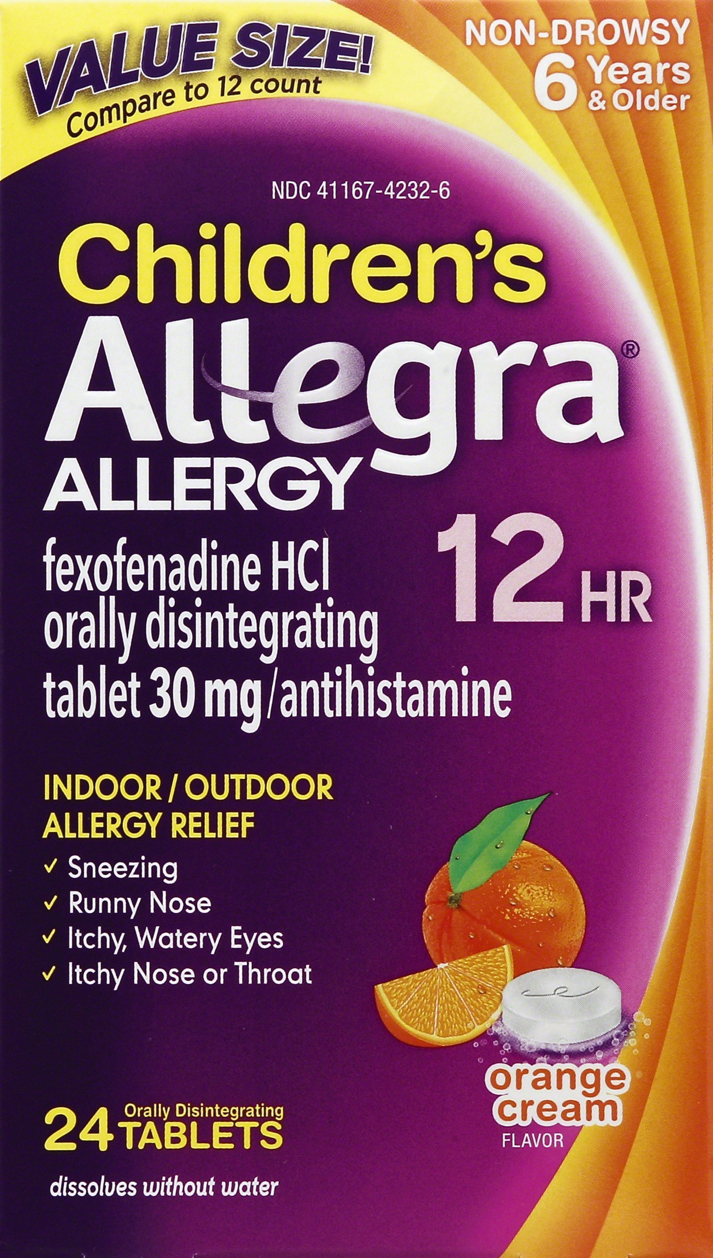 Allegra Children's Allergy 12 Hour Orally Disintegrating Tablets Orange
