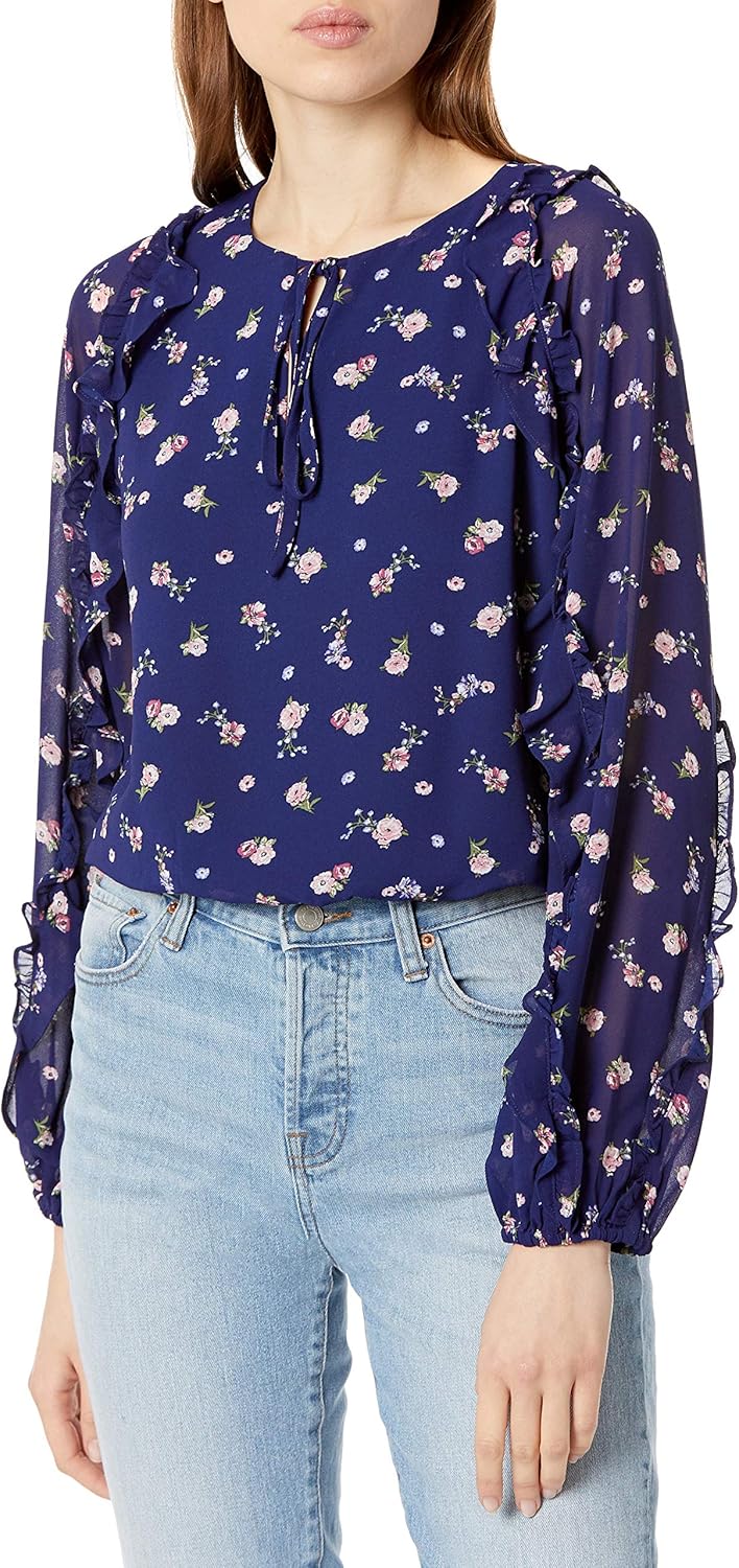 Sugar Lips Women's Cantina Floral Print Ruffled Blouse Amazon.co.uk