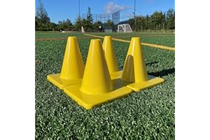 LVL10 SPORTS Heavy & Tough 6" Cones - Won't Fly Away in Wind or Crack/Break - LVL10 Pro Training Cones