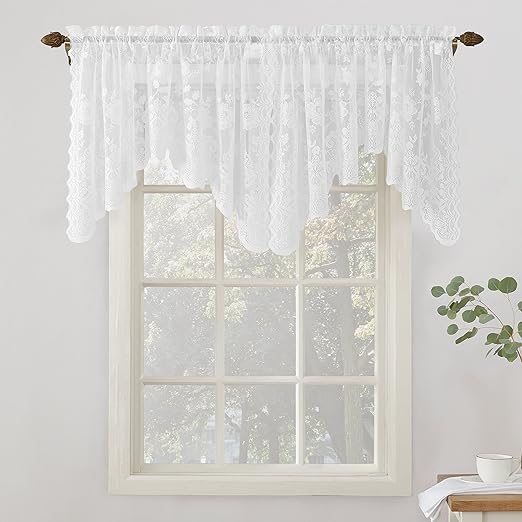 Amazon Com No 918 Alison Floral Lace Sheer Rod Pocket Curtain