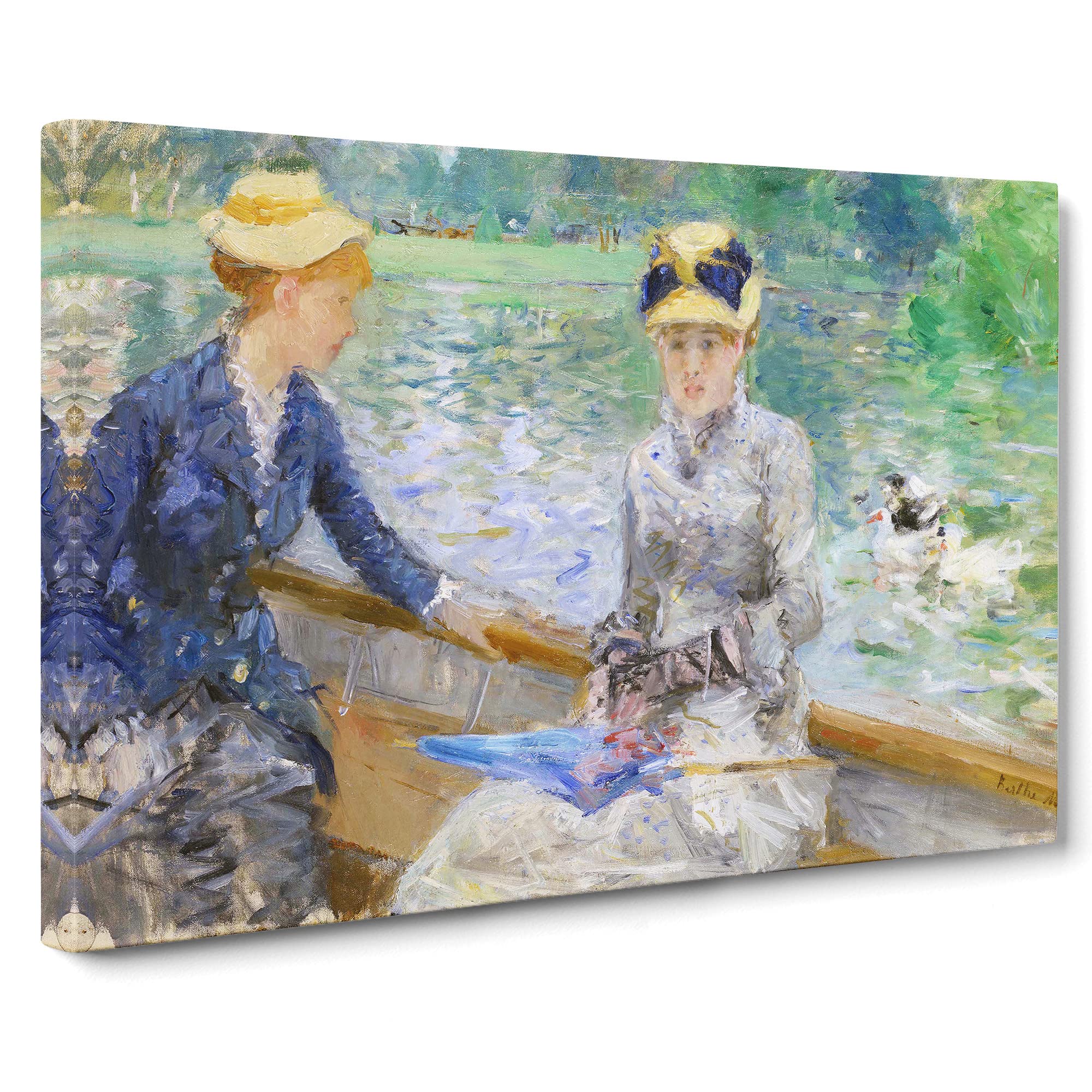 Berthe Morisot Summers Day Canvas Print | Gallery Wrapped 30mm Frame Wall Art | 20x14 inches | Ready to Hang | Modern Picture | Living Room Bedroom Lounge Office