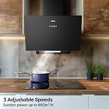 CIARRA Angled Cooker Hood 60cm Black 674m³h 3 Speeds A+++ CBCB6762A view 3