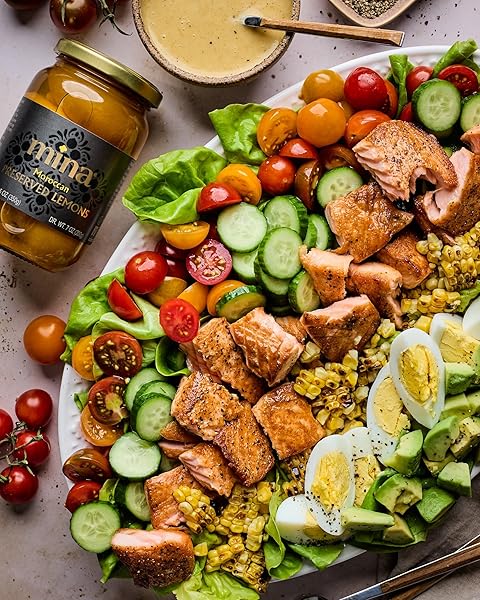 MINA PRESERVED LEMONS – 12.5 OUNCE, AUTHENTIC MOROCCAN PRESERVED LEMONS, IDEAL FOR TAGINE, COUSCOUS, SALADS, NON-GMO, VEGAN, KETO, KOSHER, GLUTEN FREE