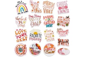 JSRQT 17 Pcs Positive Iron On Patches for Girls Woman, Cute Embroidery Appliques,Heat Press Inspirational Words Sew On Patche