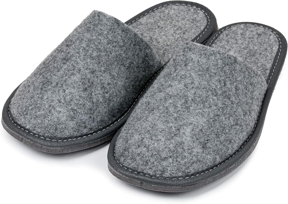 Hausschuhe Damen/Herren Winter - Rutschfeste Filzpantoffeln Geschlossen