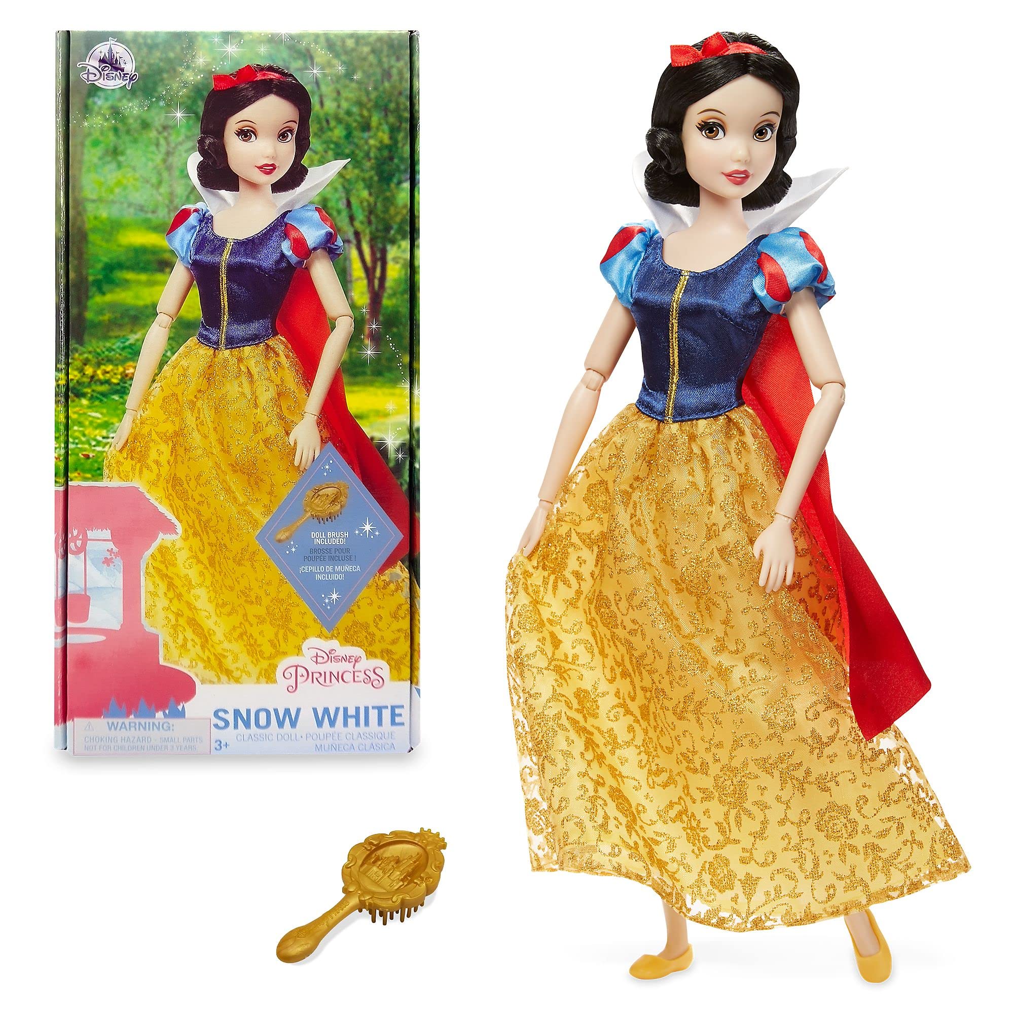 Disney Store Official Snow White Classic Doll for Kids, Snow White and the Seven Dwarfs, 29cm/11”, Includes Brush with Moulded Details, Fully Posable Toy in Glittery Dress - Suitable for Ages 3+ — image 1