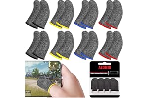 ALDMIO 32 Pieces Gaming Finger Sleeve, Sweatproof & Waterproof Thumb Sleeves Compatible with Android and iOS Mobile Phone Games, for Rules of Survival, PUBG