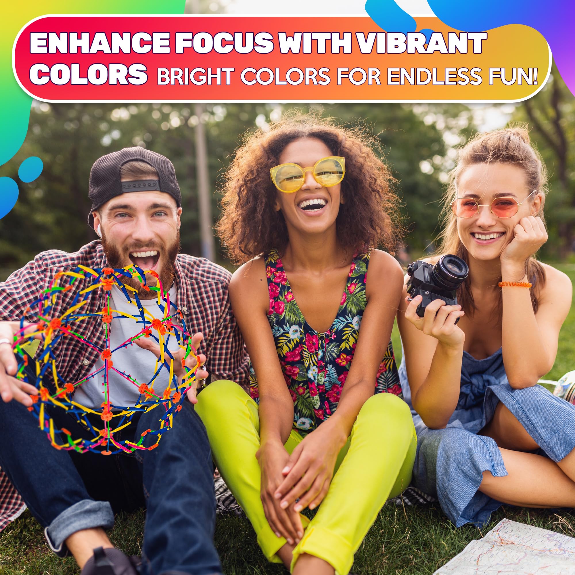 Expandable Breathing Ball for Stress Relief - from 5.5 to 10.2 inch Expandable Ball Sphere with Smooth Edges and Colorful Design - Weatherproof and Odor-Free Breathing Toy for Breathwork Exercises