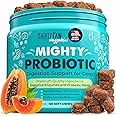 Mighty Paw Waggables Probiotic Chews for Dogs (Made in USA) | Dog Probiotics & Digestive Enzymes. Bacon Flavor Probiotic for Dogs Digestive Health. Prebiotics, Probiotics for Dog Gut Health (120 Ct)