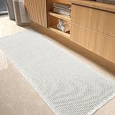 tchdio Waffle Bath Mat-Runner Rug, Super Absorbent Non Slip Bath Mats for Bathroom Machine Washable Long Rugs with Tassels, Bath Rugs for Bathroom Floor Beside Tub, 2' x 4'(24" x 48")