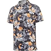 APTRO Golf Shirts for Men, Moisture Wicking Hawaiian Polo Shirts Dry Fit with Print and Short Sleeve