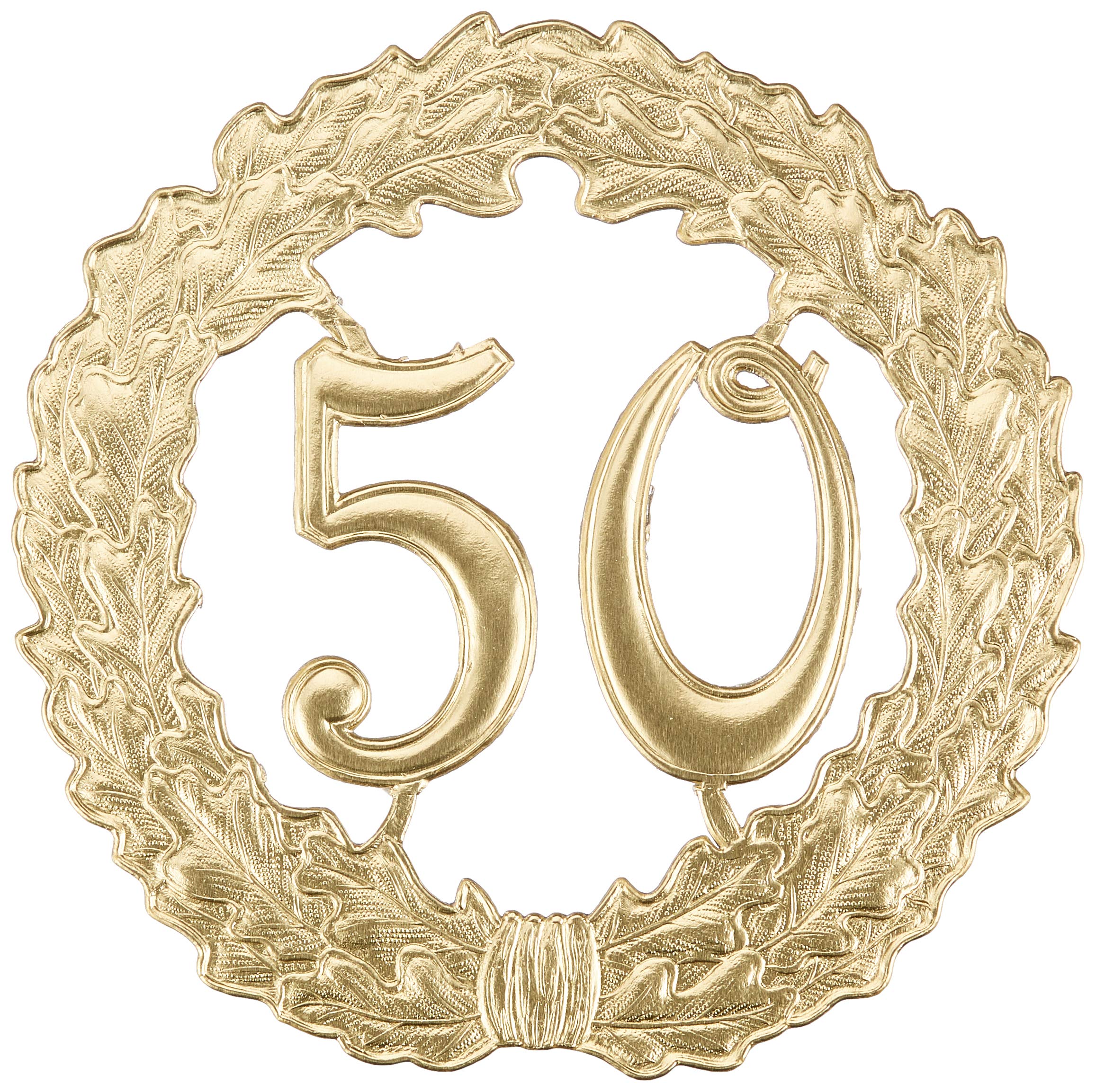 Rayher Cardboard Wreath for 50th Wedding Anniversary or 50th Birthday, Gold, Diameter 18 cm, 8211106