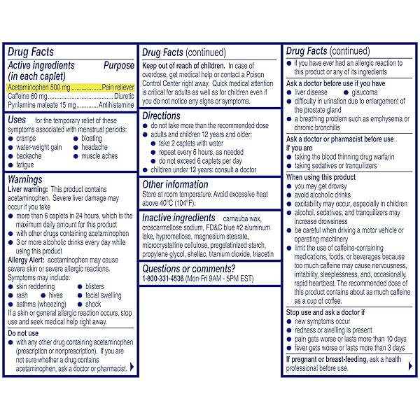 MIDOL COMPLETE MENSTRUAL PAIN RELIEF CAPLETS, 40 COUNT – PROVIDES CRAMP, HEADACHE, AND BLOATING RELIEF