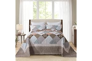 HoneiLife Oversized King Bedspreads 120x120-3 Pcs California King Quilt, Extra Large Quilt Sets All Season Use,Rustic Bedding Sets King Size,Reversible Coverlet Lightweight Microfiber Bed Quilts