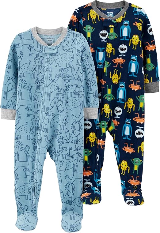 baby boy fleece footed pajamas