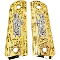 Texas Flag 1911 Grips - Gold Nickel Full Size Government For Colt Kimber Springfield