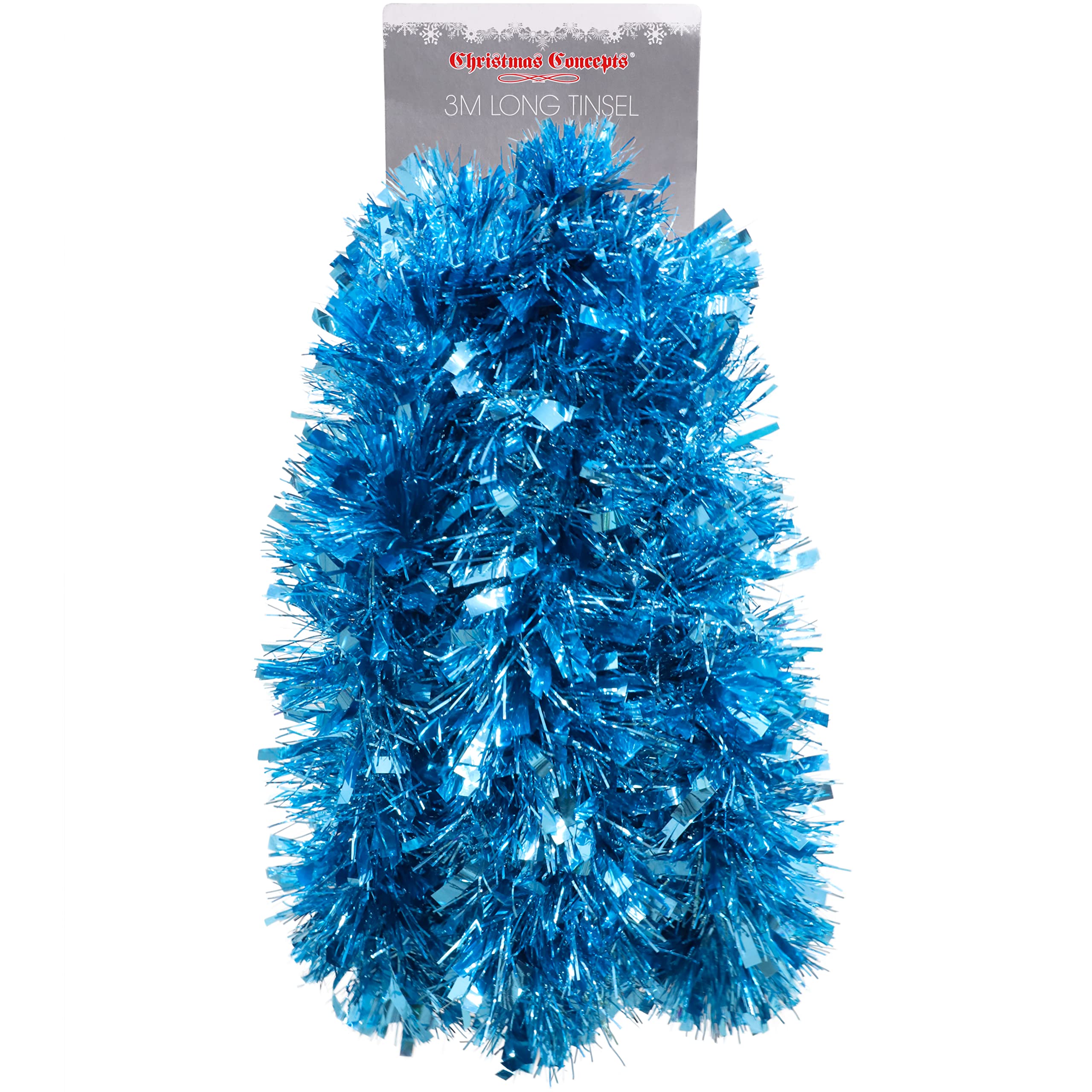 Christmas Concepts® 3m (9.8ft) Chunky/Fine Christmas Tinsel - Christmas Decoration Tinsel (Turquoise)