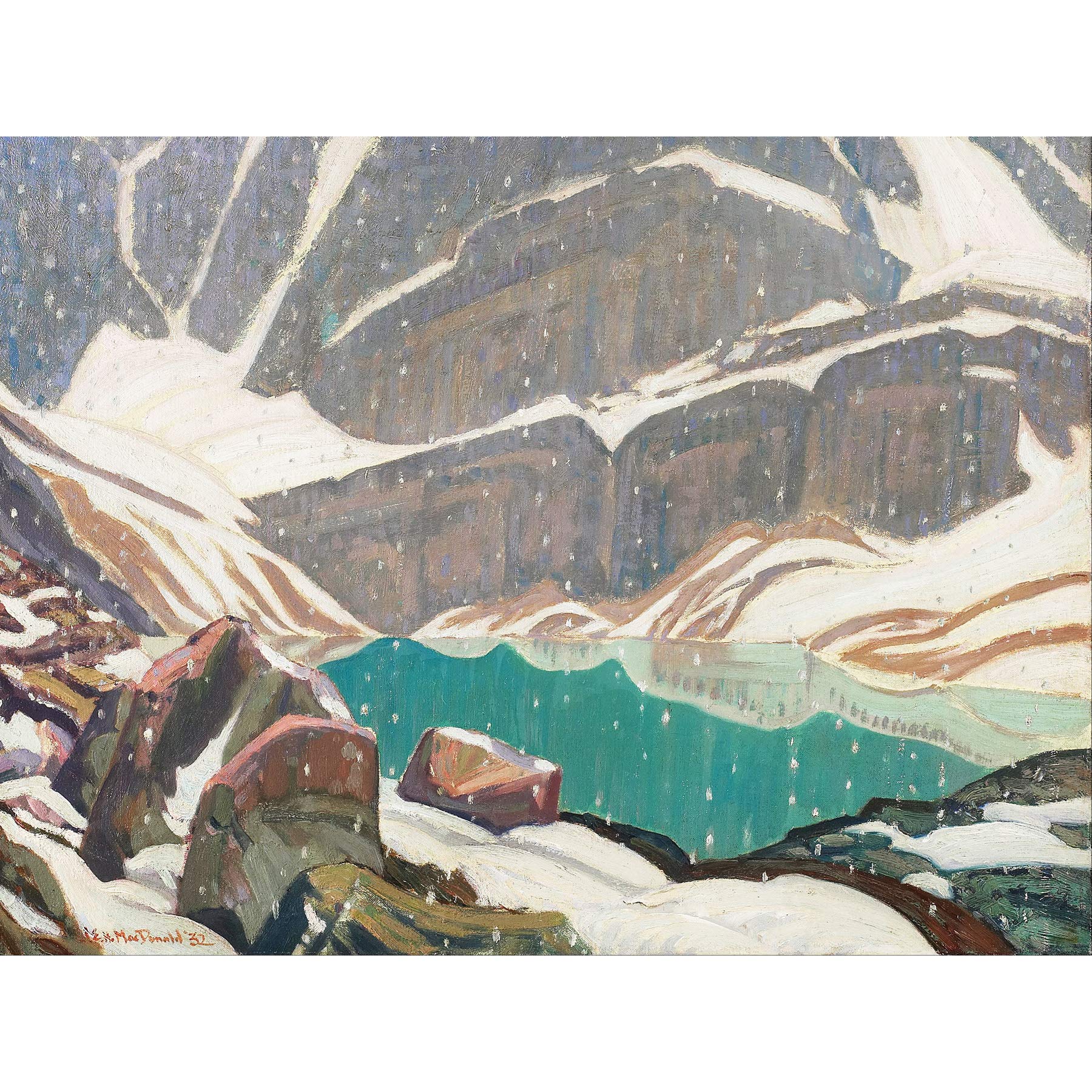 Jeh Macdonald Mountain Solitude Lake Oesa Large Wall Art Print Canvas Premium Poster Mural