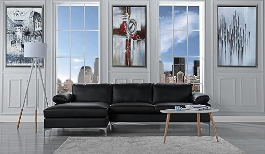Amazon Com Modern Large Faux Leather Sectional Sofa L Shape