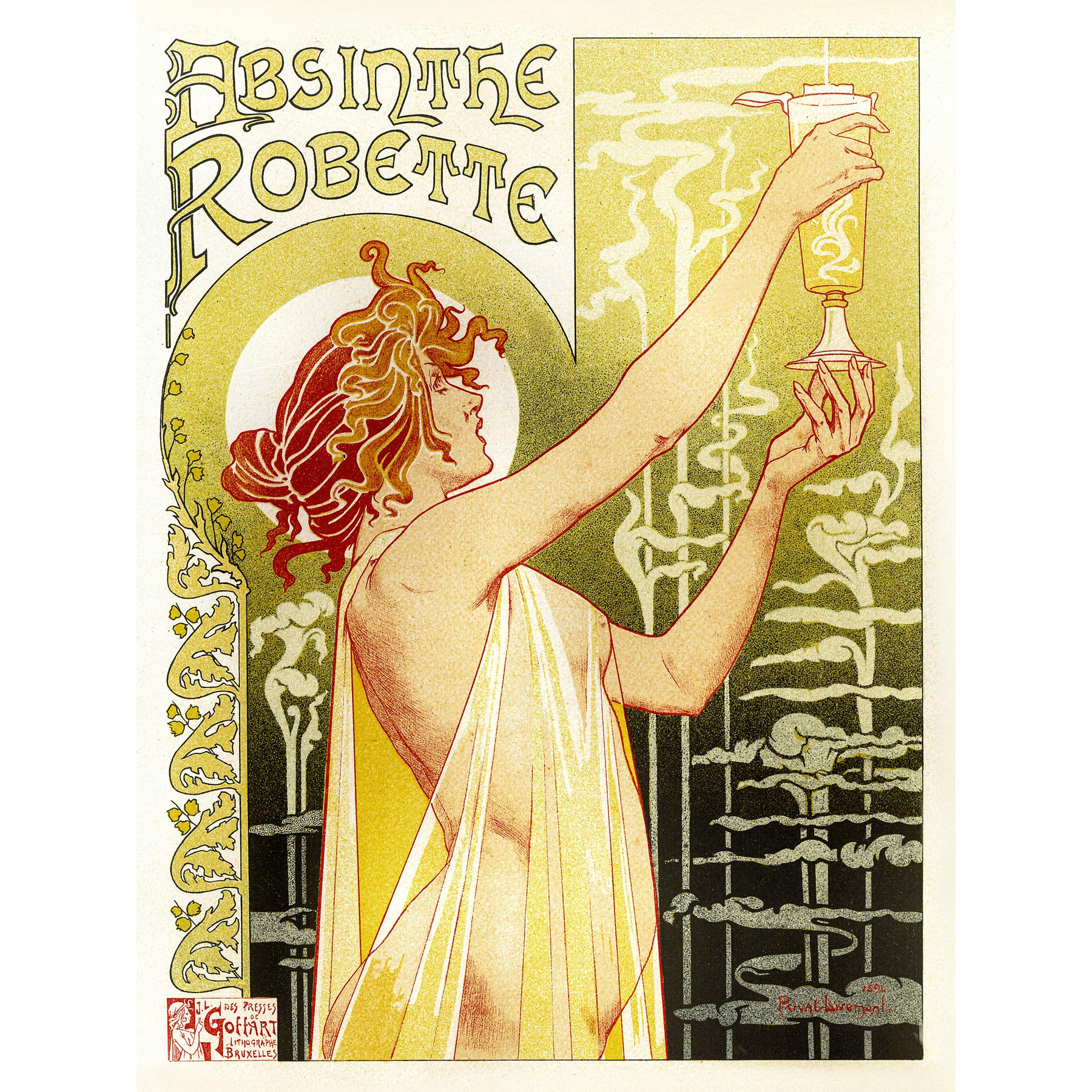 Wee Blue Coo Absinthe Robette Belgium Classic Large Wall Art Poster Print Thick Paper 18X24 Inch