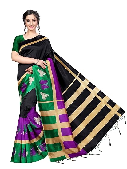 Winza Designer Womens Art Silk Saree With Blouse (FINGER)