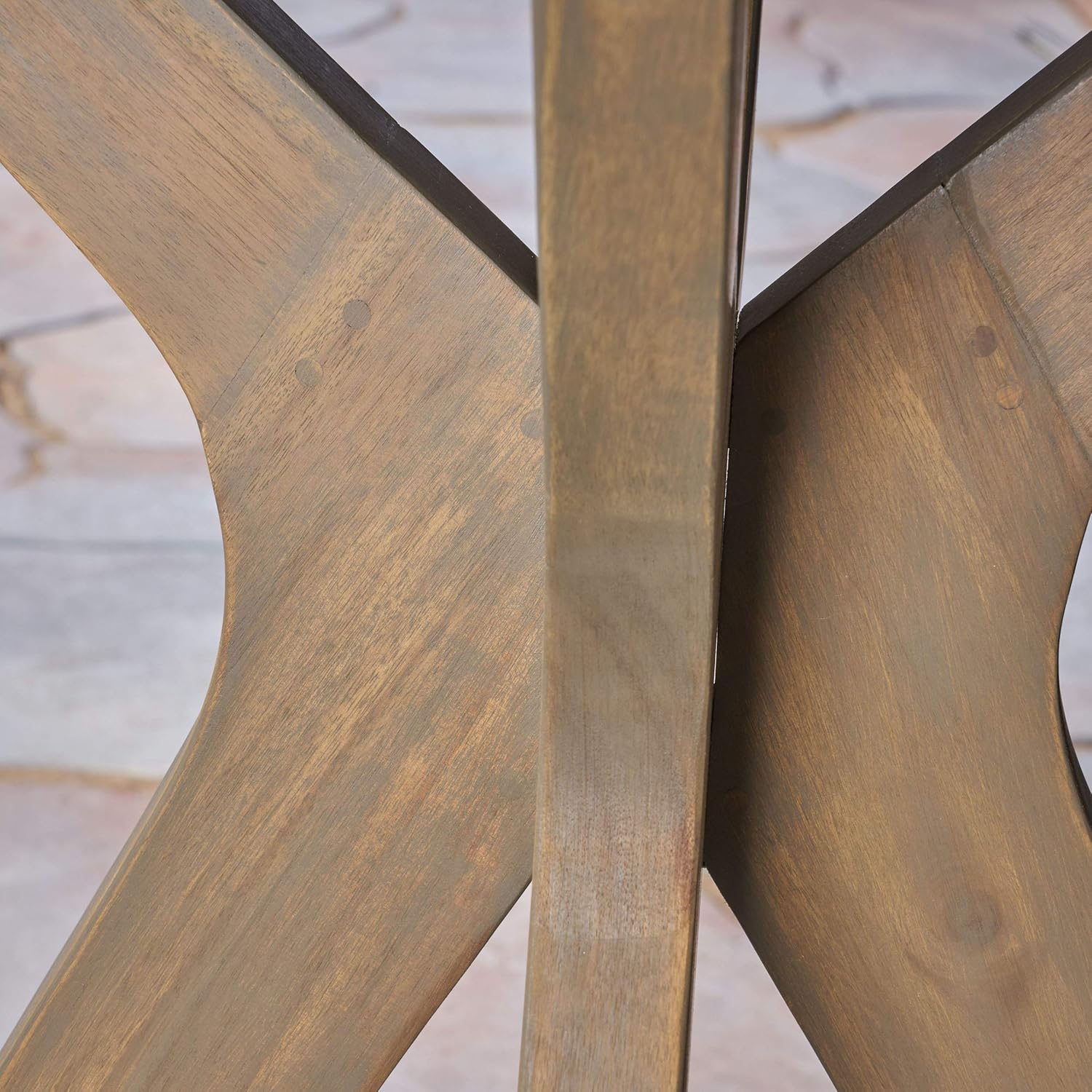 Christopher Knight Home 304871 Brigitte Outdoor Round Acacia Wood Bistro Table with X Legs, Grey: Industrial & Scientific