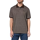 KARL LAGERFELD Men's Straight Collar Chest Logo Textured Short Sleeve Polo