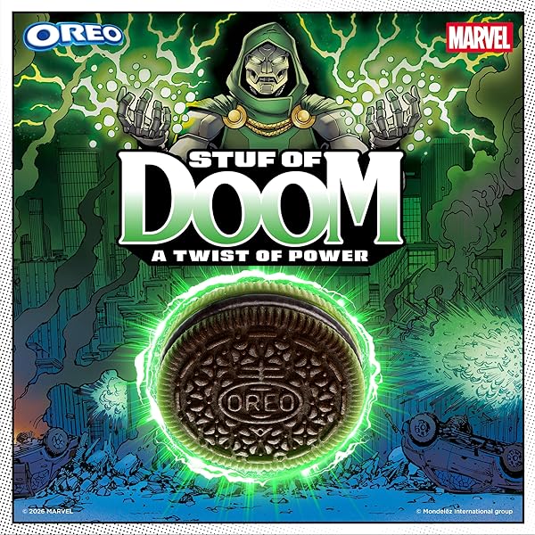 MARVEL OREO STUF OF DOOM CHOCOLATE SANDWICH COOKIES, SPECIAL EDITION, 10.68 OZ