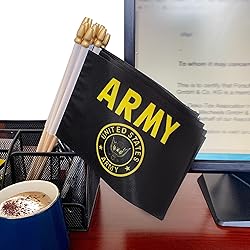 TSMD US Army Gold Crest Stick Flags Small Mini Hand