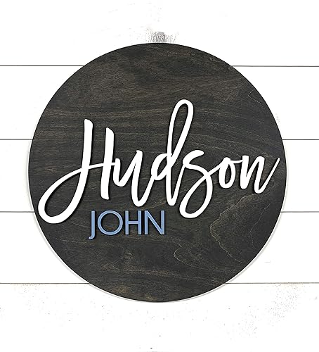 round wooden baby name signs for nursery