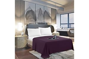 Mocassi Twin XL Flat Sheet - Hotel Luxury 1800 Premier Cooling Bedding Sheet - Softest Sheets - Wrinkle, Fade, Stain Resistant - 1 Single Top Flat Sheet, Twin XL, Purple